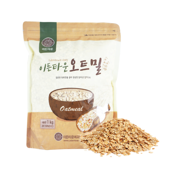 코리원/유기농 오트밀 1kg(2개)/압착/귀리/오트밀
