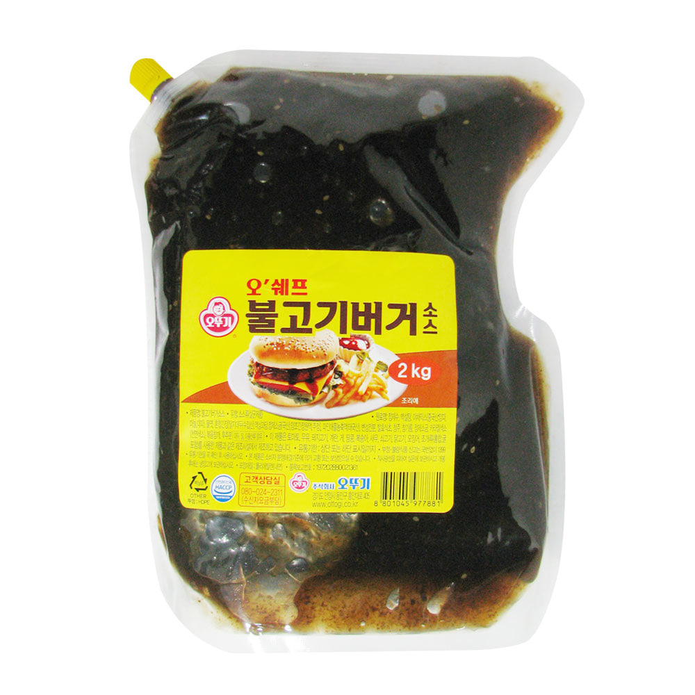 코리원/오쉐프 오뚜기 불고기버거소스2kg/햄버거/피자